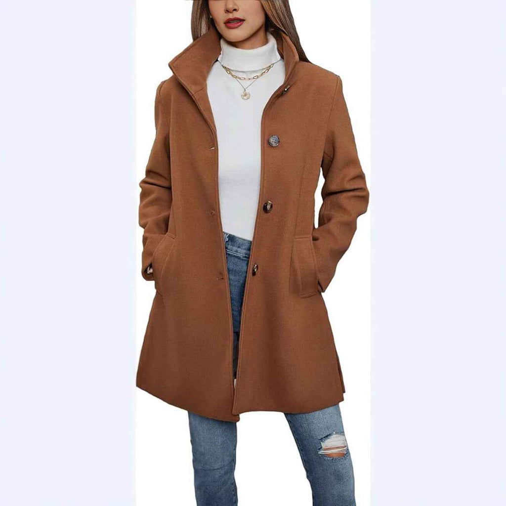 Fashion Casual Autumn And Winter Thick Long Sleeve Woolen Long Thick Coat