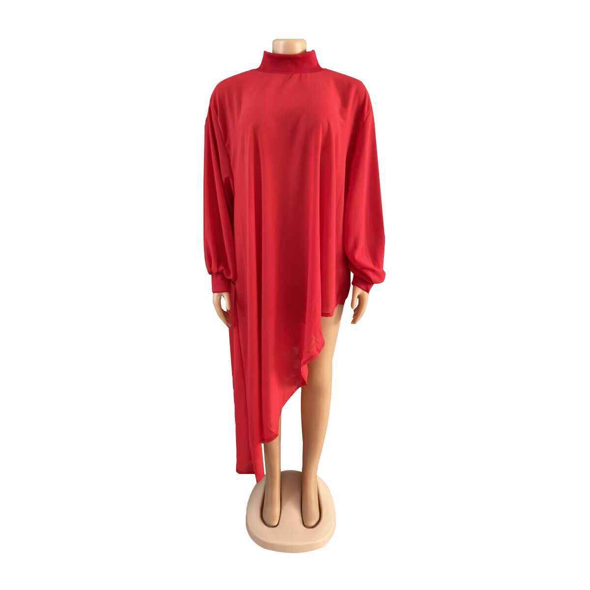 African Fat Woman Irregular Chiffon Loose Women Dress